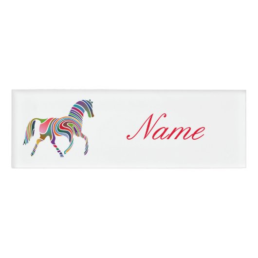Badge D'identification Magnifique Rainbow Color Horse Thunder_Cove (Devant)
