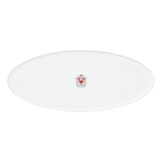 Badge D'identification Mandala papillon floral | Design d'art Boho pourpr (Devant)