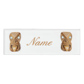 Badge D'identification Maori sculptée Tiki Face Thunder_Cove (Devant)