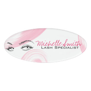 Badge D'identification Maquillage Artiste Lash Extensions Lashes Brosses