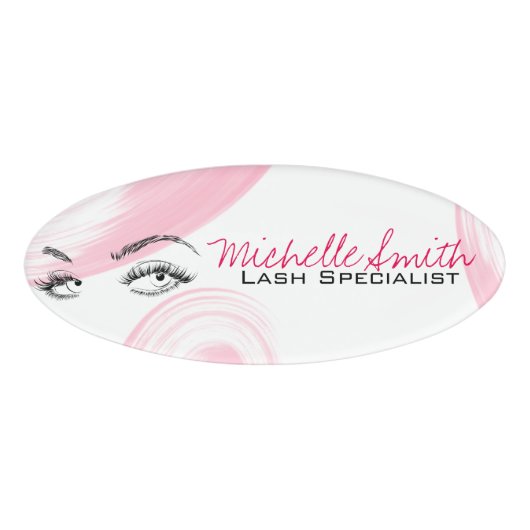 Badge D'identification Maquillage Artiste Lash Extensions Lashes Brosses (Devant)