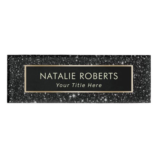 Badge D'identification Maquillage de Parties scintillant noire moderne Ar (Devant)