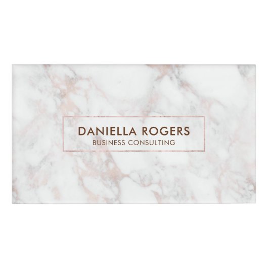 Badge D'identification Marbre de luxe rose gold (Devant)