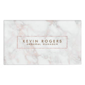 Badge D'identification Marbre de luxe rose or (Devant)