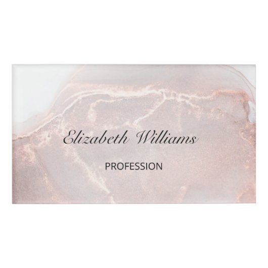 Badge D'identification Marbre d'encre or rose (Devant)