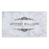 Badge D'identification Marbre gris Imprimer Flèches noires Cadre (Devant)