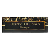 Badge D'identification Marbre noir et or (Devant)