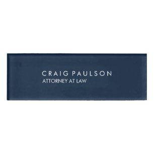 Badge D'identification Marine Blue Elegant Plain Professionnel