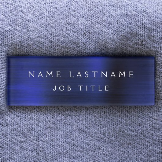 Badge D'identification Marine Blue Metallic Foil Entreprise moderne