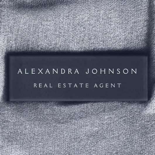 Badge D'identification Marine Professionnelle Blue Modern Business