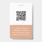 Badge d'identification marron pour employé avec co (Arrière)