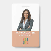 Badge d'identification marron pour employé avec co (Avant)