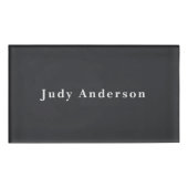 Badge D'identification Matte Black Professionnel Plain Moderne Élégant (Devant)