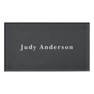Badge D'identification Matte Black Professionnel Plain Moderne Élégant