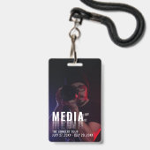 Badge d'identification média avec fond de photo (Avant avec lanière)