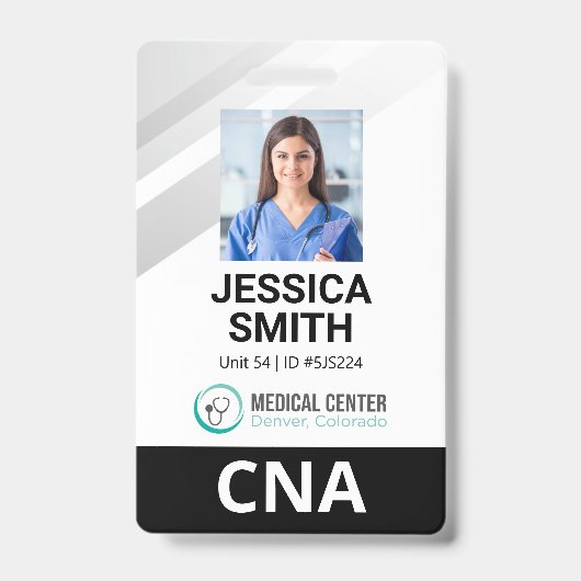 Badge d'identification médicale avec photo (Avant)