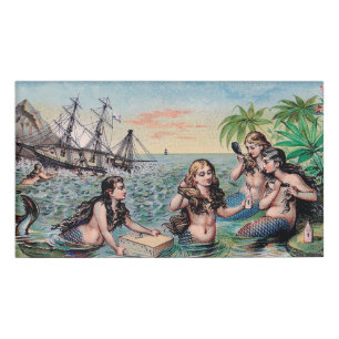 Badge D'identification Mermaid Antique Magie Océan Nautique