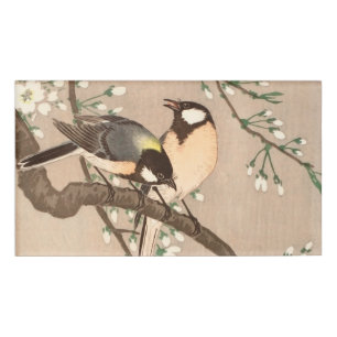 Badge D'identification Mésange japonaise asiatique Ohara Koson Oiseau Cha