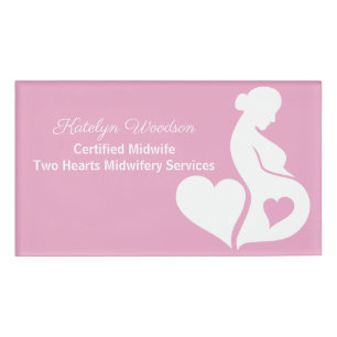 Badge D'identification Mineure Doula Rose Grossesse Business Rose