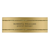 Badge D'identification Mini brillant or et rayures noires (Devant)