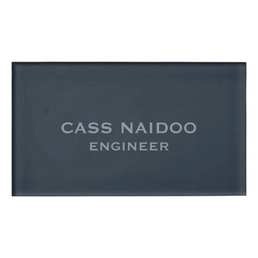 Badge D'identification minimaliste professionnel bleu entreprise (Devant)