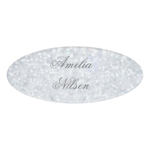 Badge D'identification modèle, argent, parties scintillantes, charme,