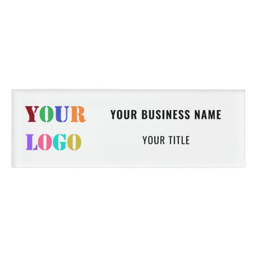 Badge D'identification Modèle d'étiquette de nom d'entreprise avec logo p (Devant)