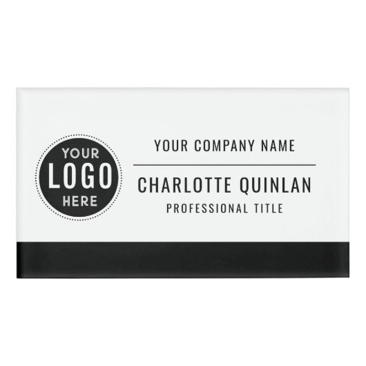 Badge D'identification Modern Logo Business Name Tag (Devant)
