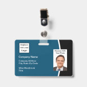 Badge d'identification moderne avec logo de l'entr (Avant avec clip)