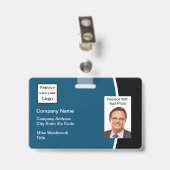 Badge d'identification moderne avec logo de l'entr (Arrière avec clip)