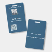 Badge d'identification moderne avec photo et code (Avant & arrière)
