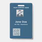 Badge d'identification moderne avec photo et code (Avant)