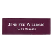 Badge D'identification Moderne Bourgogne Professionnel Magnétique (Devant)