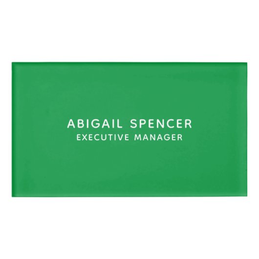 Badge D'identification Moderne classique professionnel Kelly Green (Devant)