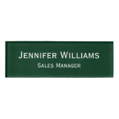 Badge D'identification Moderne Dark Green Professionnel Exécutif Magnétiq (Devant)