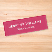 Badge D'identification Moderne Dark Pink Professional Magnétique