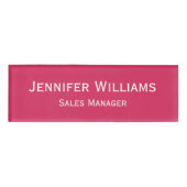 Badge D'identification Moderne Dark Pink Professional Magnétique (Devant)