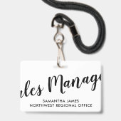 Badge d'identification moderne de directeur des ve (Arrière avec lanière)