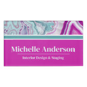 Badge D'identification Moderne Élégant Agate Élégant (Devant)