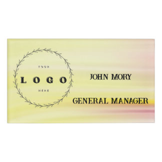 Badge D'identification moderne Élégant Nom personnalisé Titre Employé
