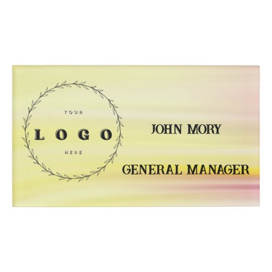 Badge D'identification moderne Élégant Nom personnalisé Titre Employé (Devant)