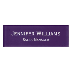 Badge D'identification Moderne foncé violet professionnel Magnétique
