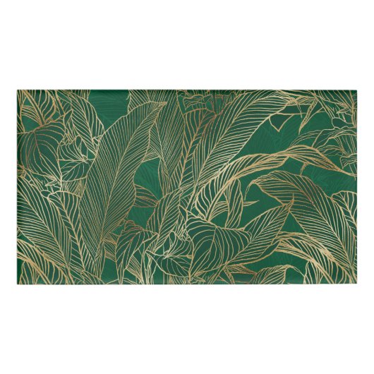 Badge D'identification Moderne Green Gold Foliage Plante Design botanique (Devant)