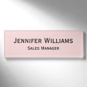 Badge D'identification Moderne Magnetique Exécutif Professionnel Rose Pas (Devant)