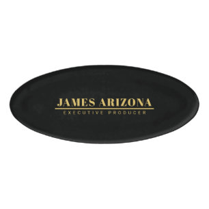 Badge D'identification Moderne minimaliste Black Gold Professional tendan