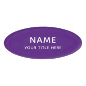 Badge D'identification Moderne Personnalisé Simple Basic Minimal Purple T (Devant)