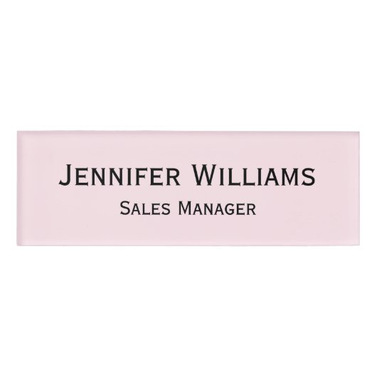 Badge D'identification Moderne Pink Pink Professional Magnétique (Devant)