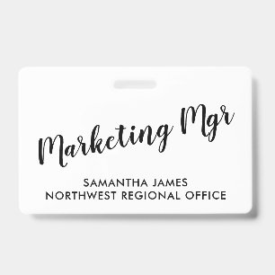 Badge d'identification moderne pour responsable ma