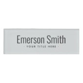 Badge D'identification Moderne professionnel gris clair magnétique (Devant)