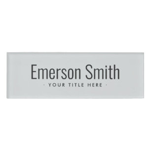 Badge D'identification Moderne professionnel gris clair magnétique